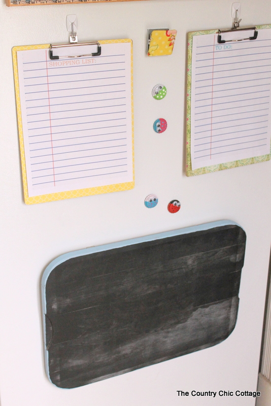 DIY family command center on refrigerator