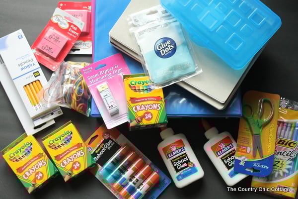 school supplies on surface