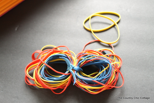 rubber bands on surface