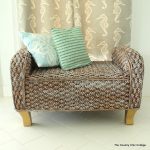 painted wicker bench