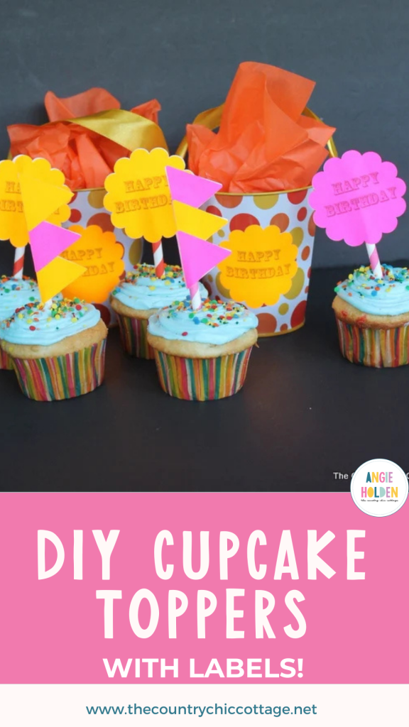 DIY cupcake toppers with labels