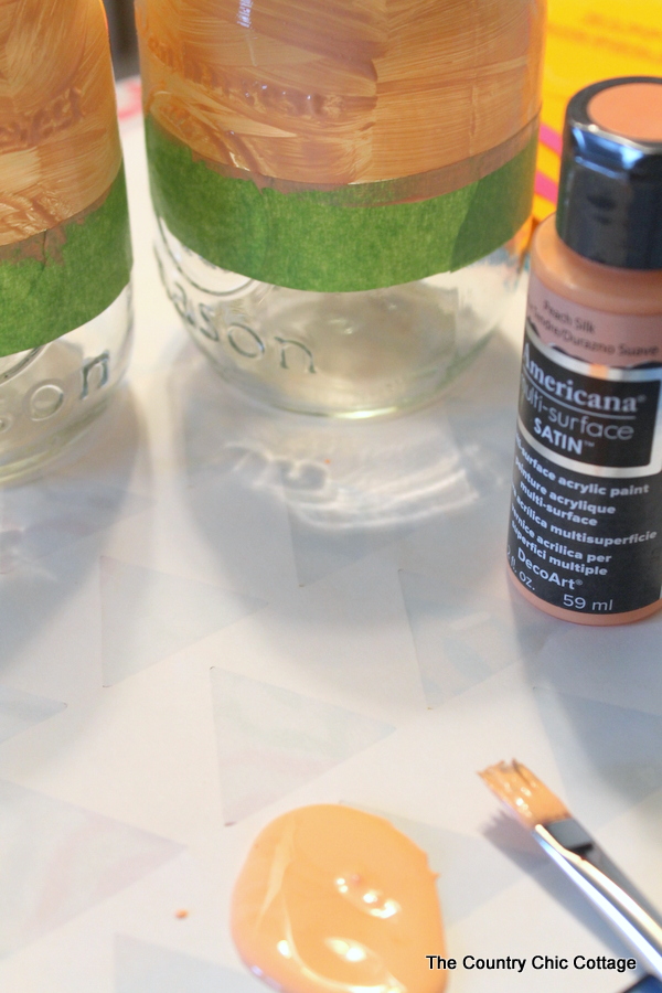Painting mason jars with multisurface paint 