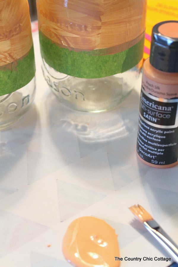 painting mason jars with multisurface paint