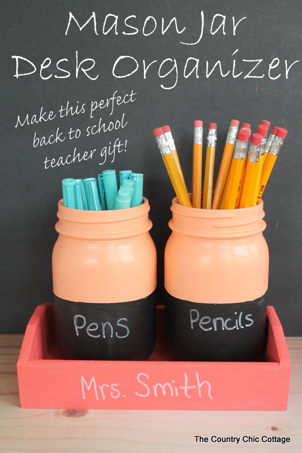 Mason Jar Desk Organizer 