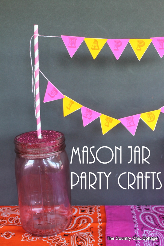 Mason Jar Party Crafts -- fun crafts for parties using mason jars.