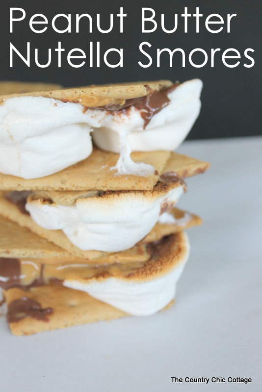 Peanut Butter Nutella Smores -- a fun campfire treat with a new twist!