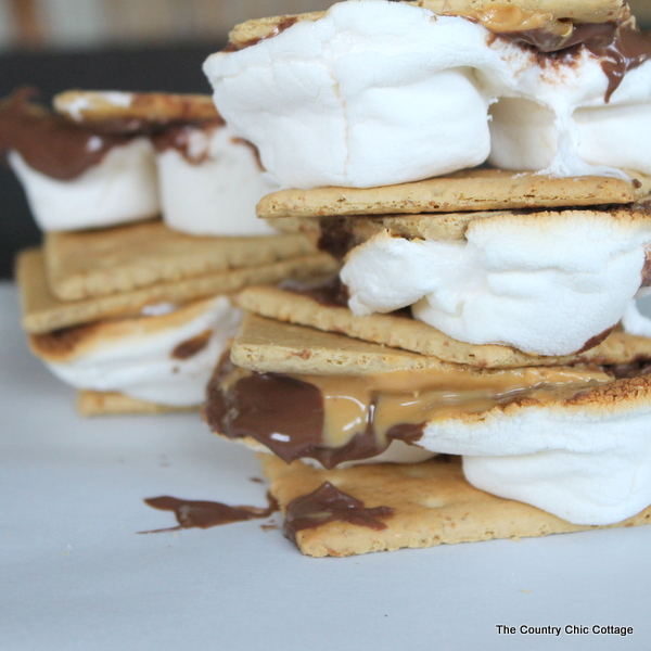 Peanut Butter Nutella Smores -- a fun campfire treat with a new twist!