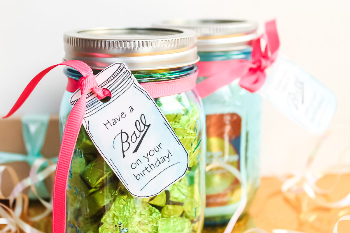 tags for a gift in a jar