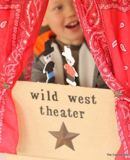 Wild West Puppet Theater for Kids -- make a wild west theater for your kids with these instructions!