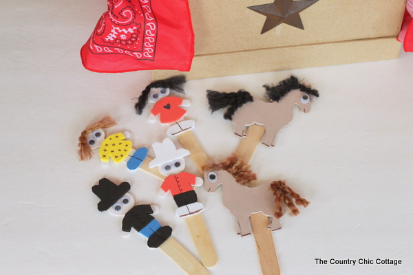 cowboys, cowgirls, and horses puppets