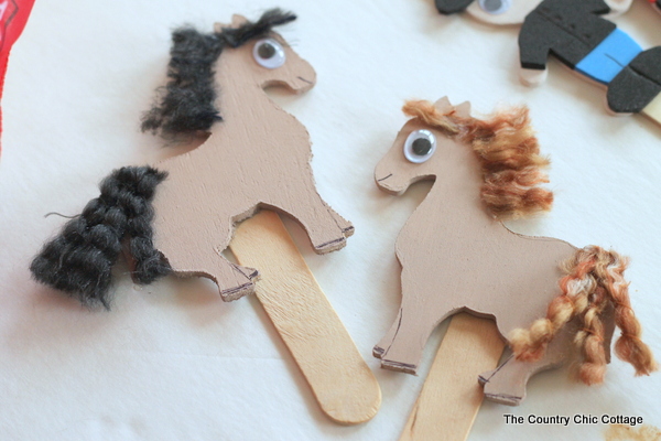 cowboys, cowgirls, and horses puppets