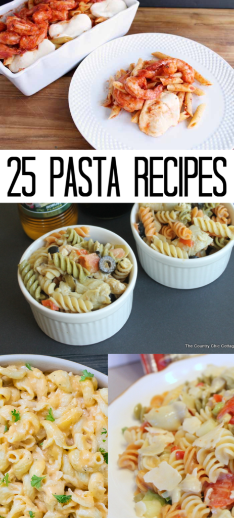 These 25 pasta recipes are the perfect way to fill your menu for the week! You will find new dishes to add to your rotation and maybe some new twists on your favorites! #pasta #recipes #yum #foodie