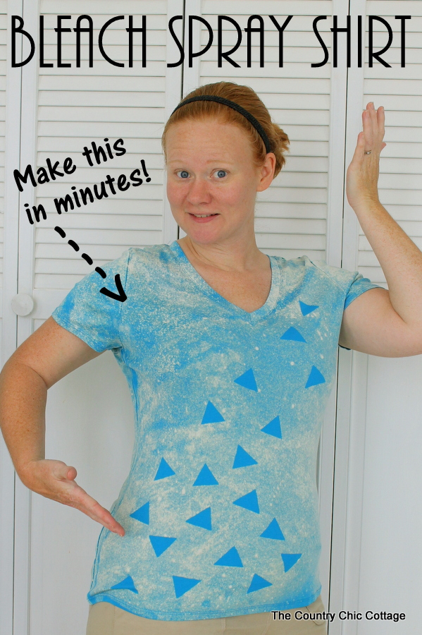 Bleach Spray Shirt -- make this fun shirt in minutes with some labels and bleach!