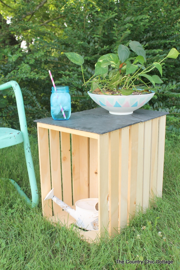 Crate Side Tables Four Ways -- four ways to use crates to create side tables indoors or out!