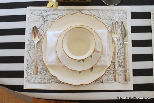 vintage maps used as place mats