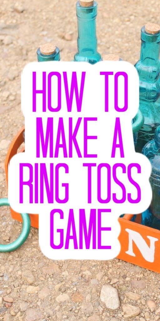 Make your own ring toss game with this super easy craft tutorial! A fun game that adults and kids will enjoy in any season. #ringtosss #game #kidsgame