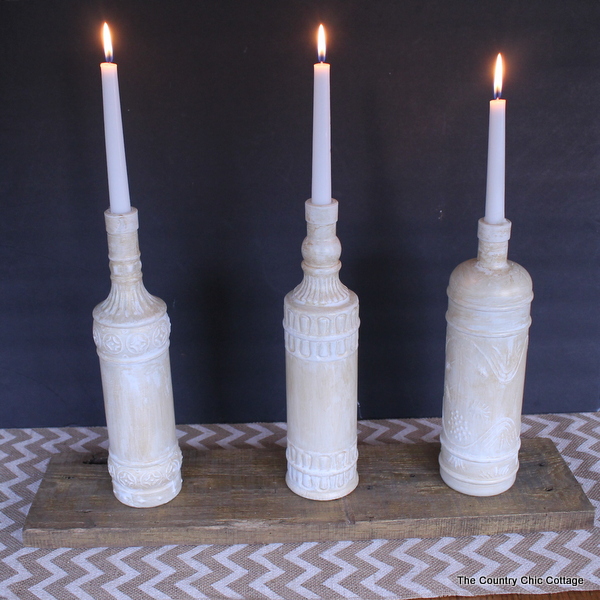 Rustic Gold Centerpiece -- mix gold with barn wood for an elegant yet rustic table centerpiece.