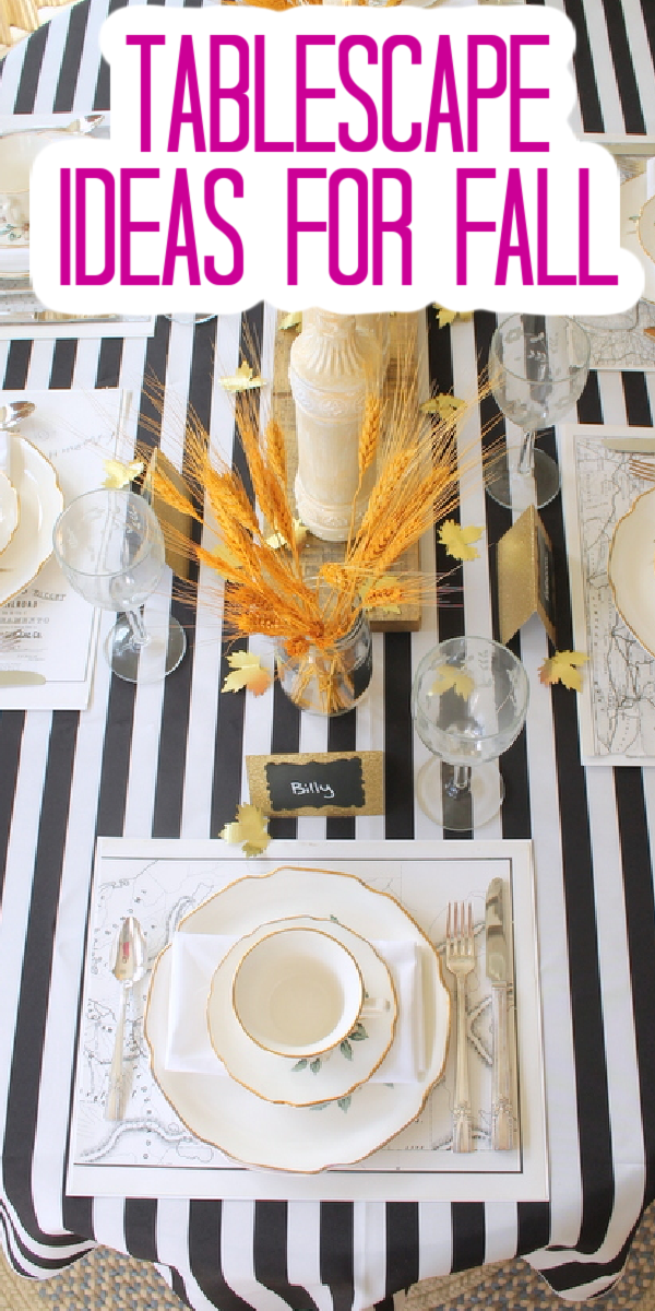 Use these fall tablescape ideas for your fall dinner party or Thanksgiving dinner! These ideas will really wow your holiday guests this year! #fall #falltable #thanksgiving #thanksgivingtable