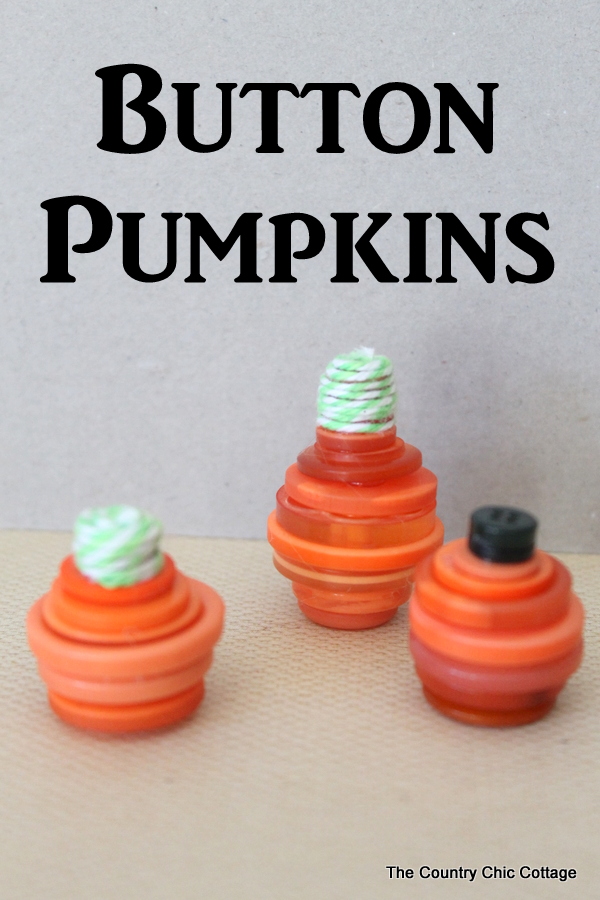 A quick and easy fall craft.  Make these button pumpkins with just some buttons, hot glue, and twine!