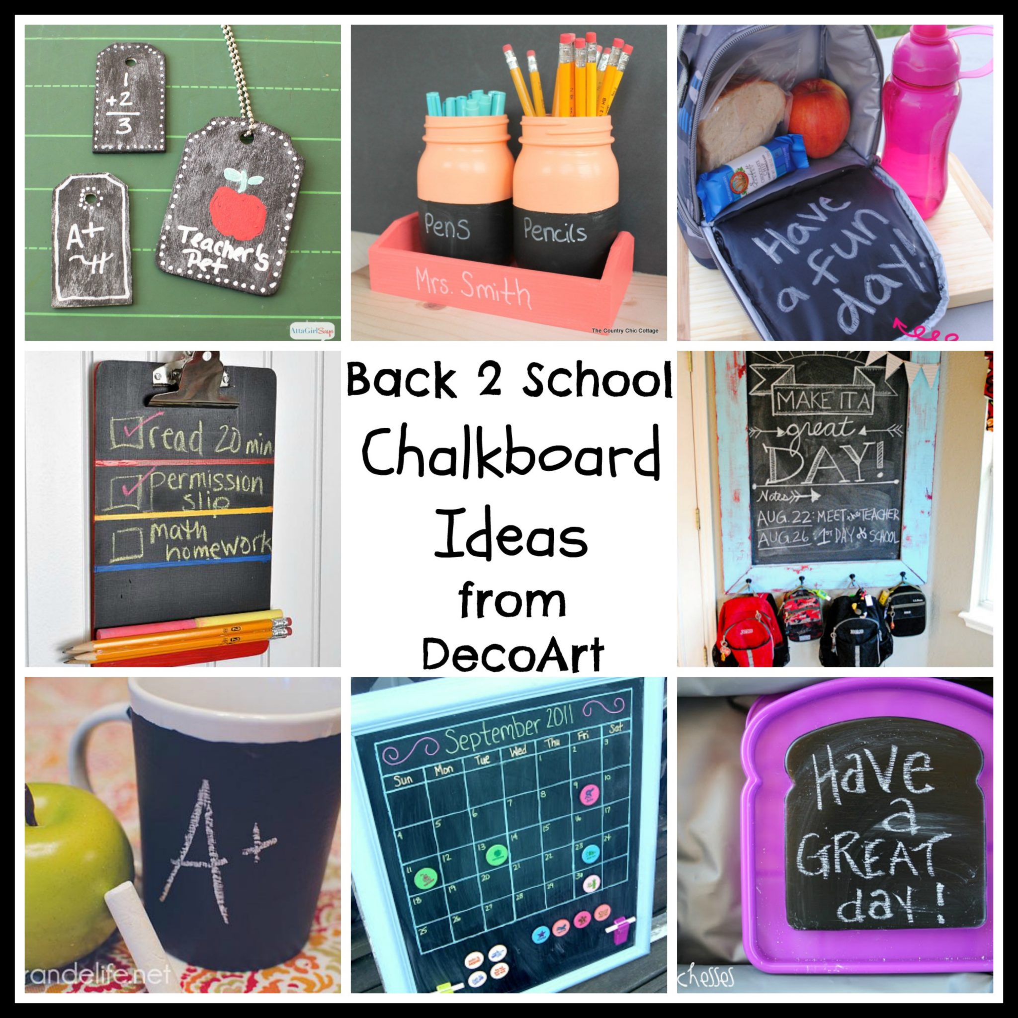 Back to School Chalkboard Ideas -- use chalkboard for back 2 school projects like these!