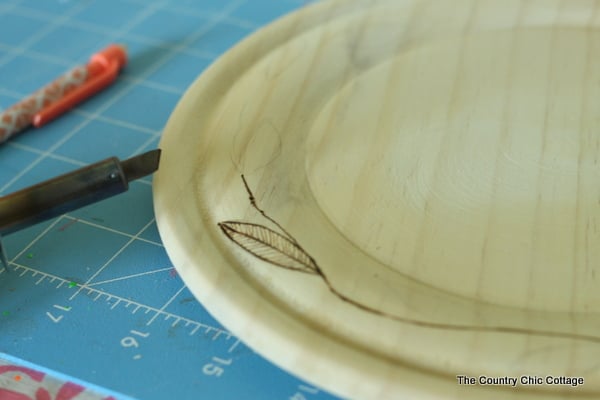 RIT Dye on Fall Plates -- RIT dye will stain wood!  Use it to make these fun plates in fall colors!