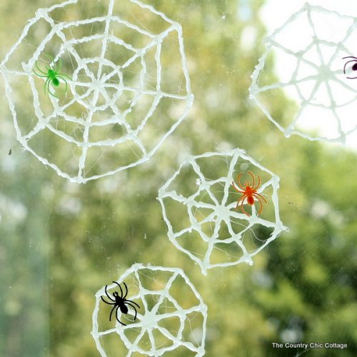 Glow in the Dark Spider Web Window Clings -- a fun addition to your windows this Halloween!