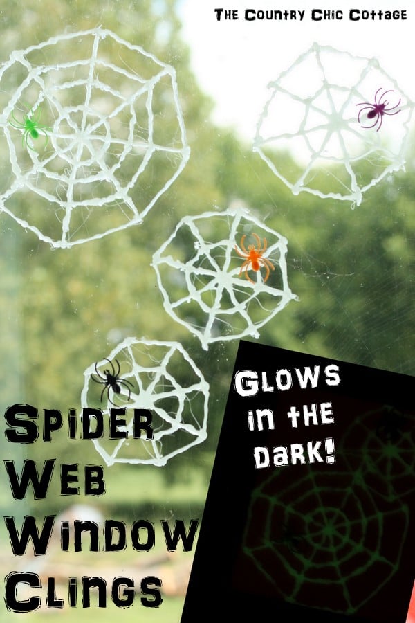 Glow in the Dark Spider Web Window Clings -- a fun addition to your windows this Halloween!