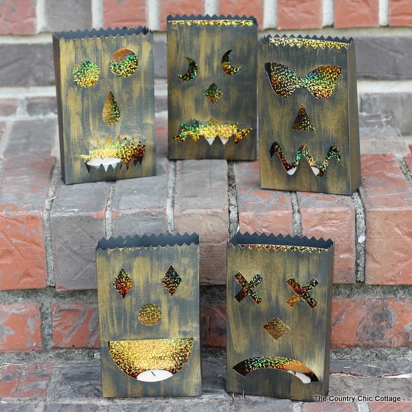 liminary bags with different jack o lantern faces