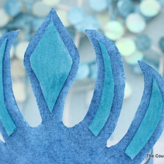 Elsa crown made from stiff felt with a Cricut machine.