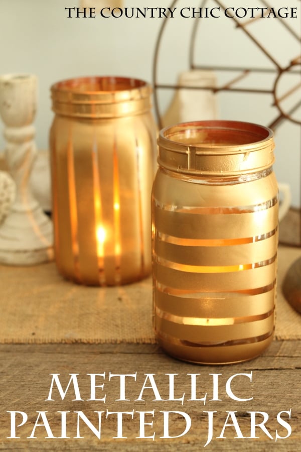 Metallic Painted Jars Pinterest image