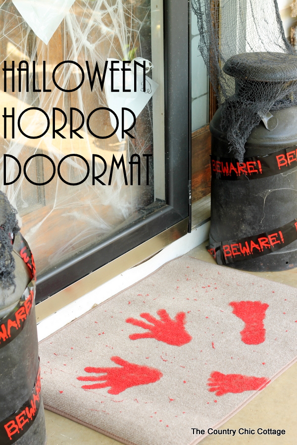 Outdoor Halloween Decor - bloody doormat