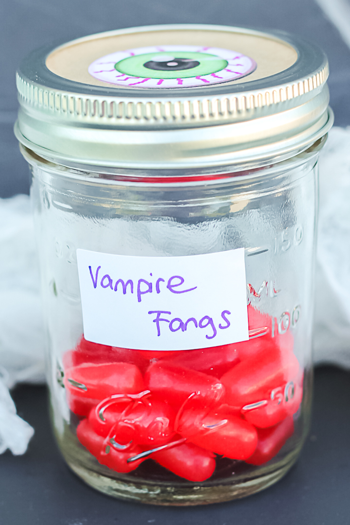 vampire fangs in a jar