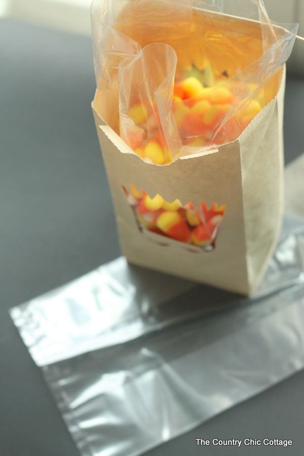 halloween paper bags with treats
