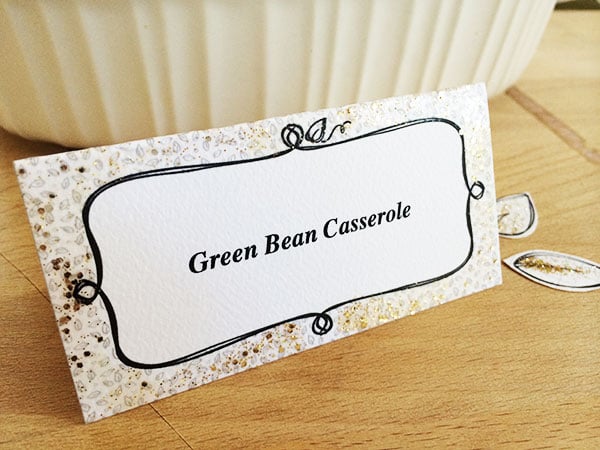 Add glitter to your place cards