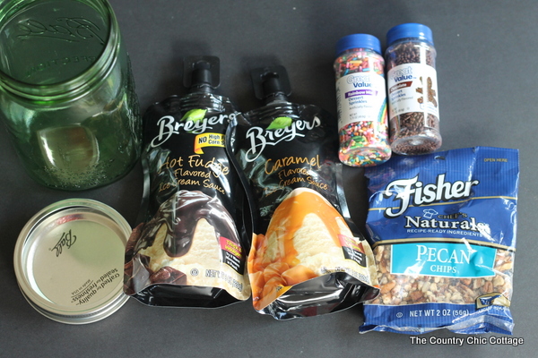 ingredients for mason jar ice cream kit