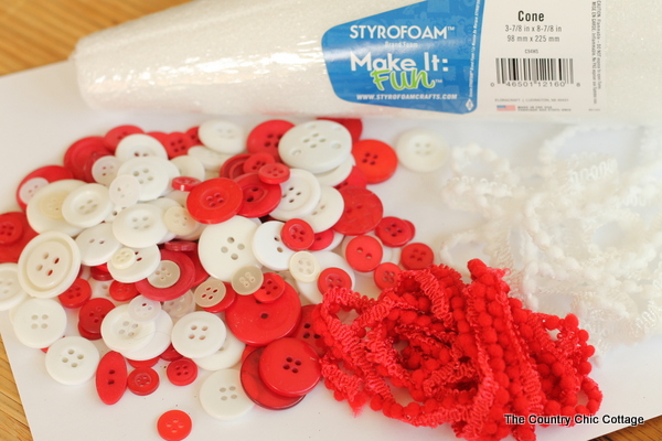 materials needed for button tree