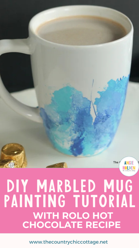 DIY marbled mug painting tutorial