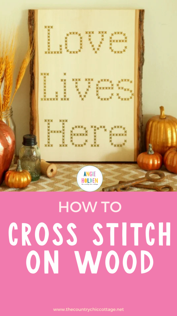 how to cross stitch on wood