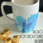 My Rolo hot chocolate recipe! Plus make your own marbled mug with this great craft tutorial. A simple technique using craft paint and a straw.
