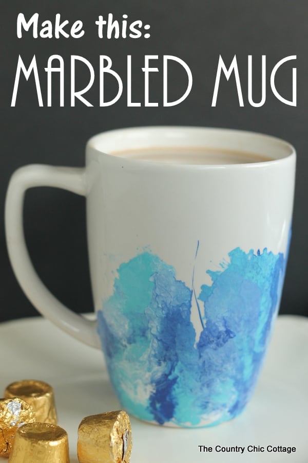 Mug painting idea - how to make a DIY marbled mug