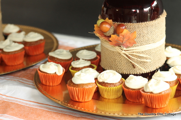 closeup of cupcakes on a tray