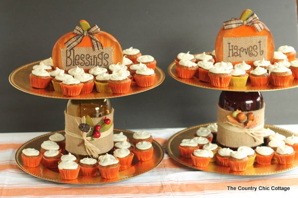 tiered cupcake stands for fall