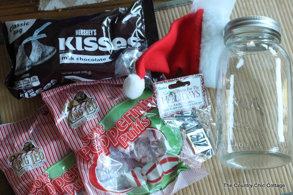 Santa gift in a jar supplies