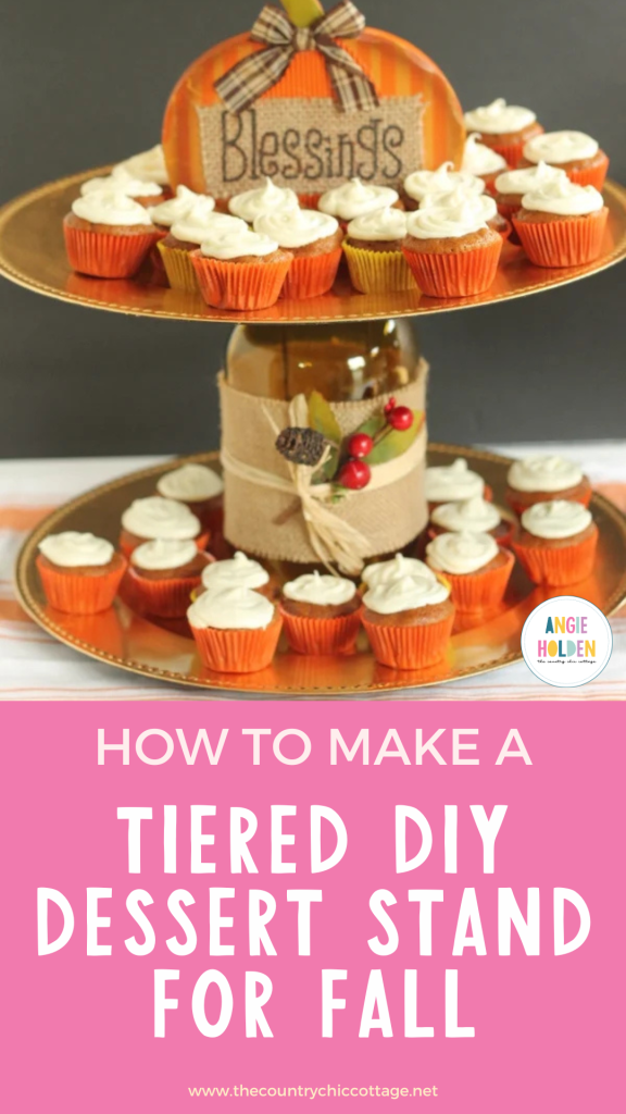 tiered DIY dessert stand for fall