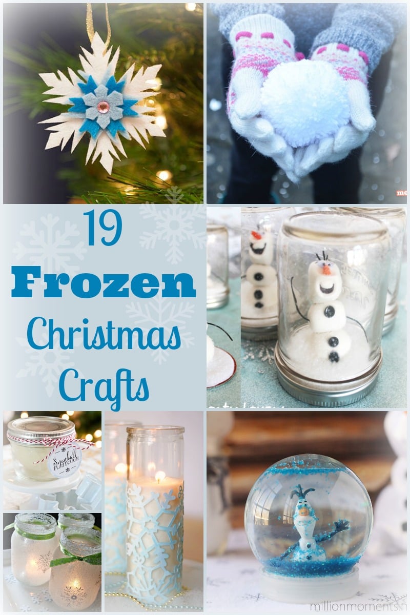 A collection of Christmas crafts from the Disney movie Frozen.