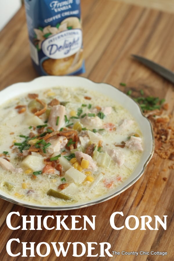 Chicken Corn Chowder Recipe -- a great recipe for cool winter nights!
