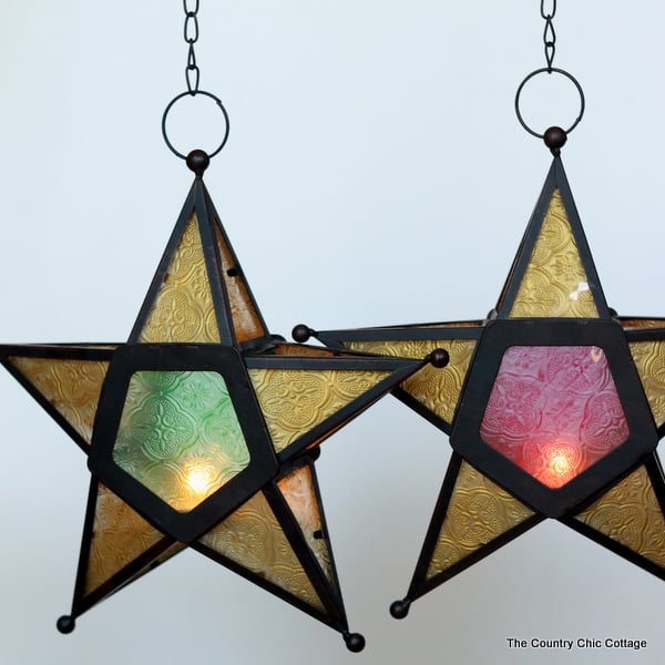60cm- 							 							show original title Christmas Star 5 rays Lantern blue Honolulu Details about   Lampshade 3d/a Dots 