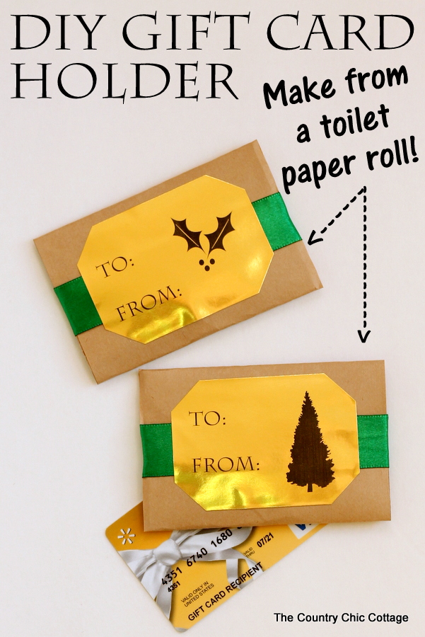 Make this DIY gift card holder from a paper towel roll in minutes!