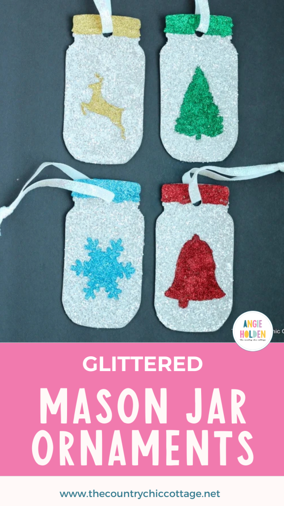 glittered jar ornaments