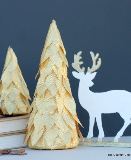 How to make these gorgeous gold leaf trees for your Christmas decor.